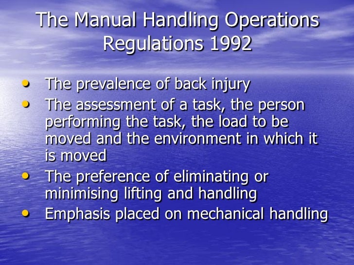 6 risk factors with manual handling