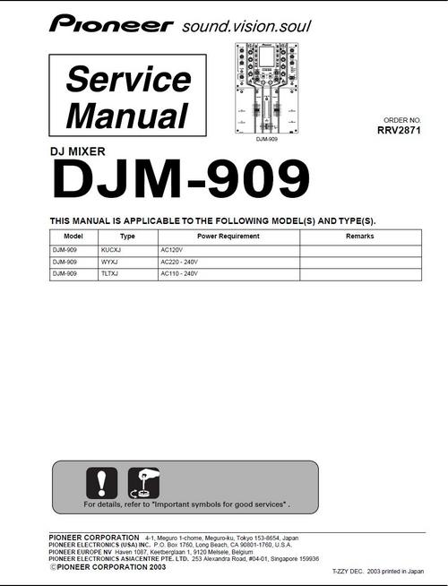 pioneer djm 909 service manual pdf