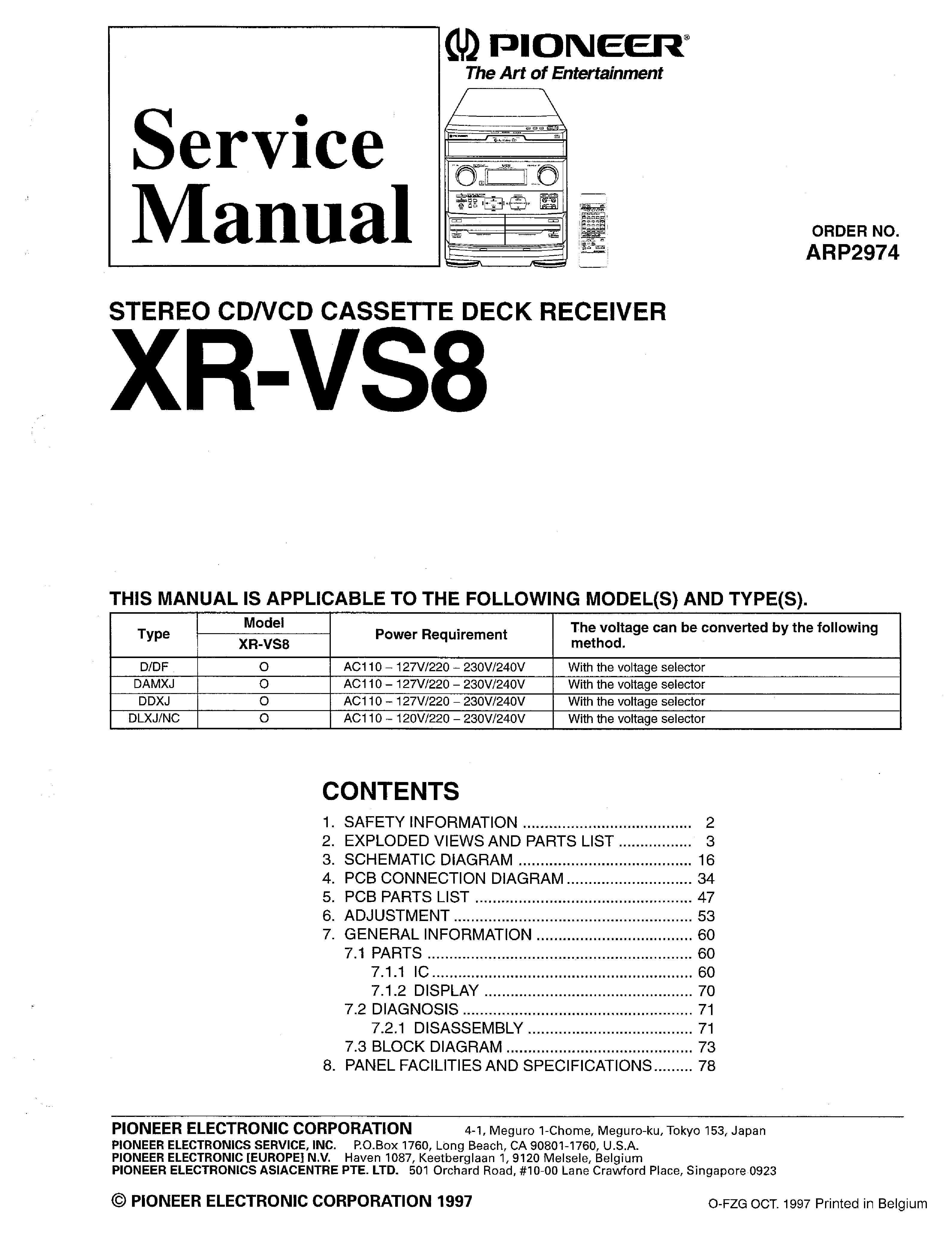 pioneer xr-p 560 service manual