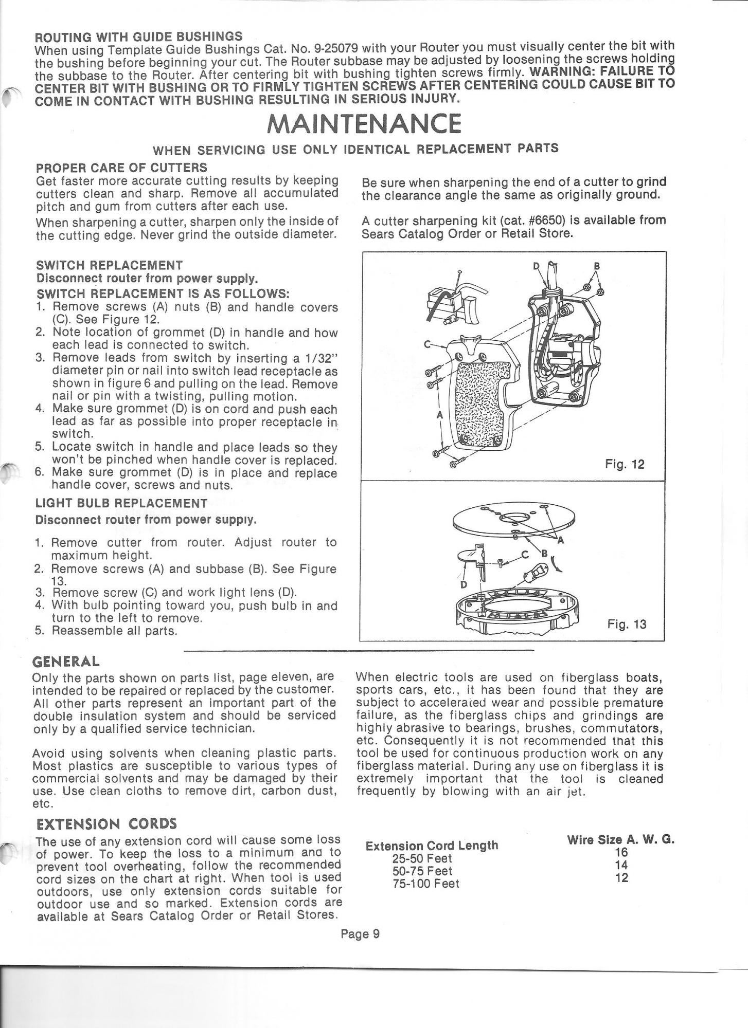 craftsman router crafter owners manual
