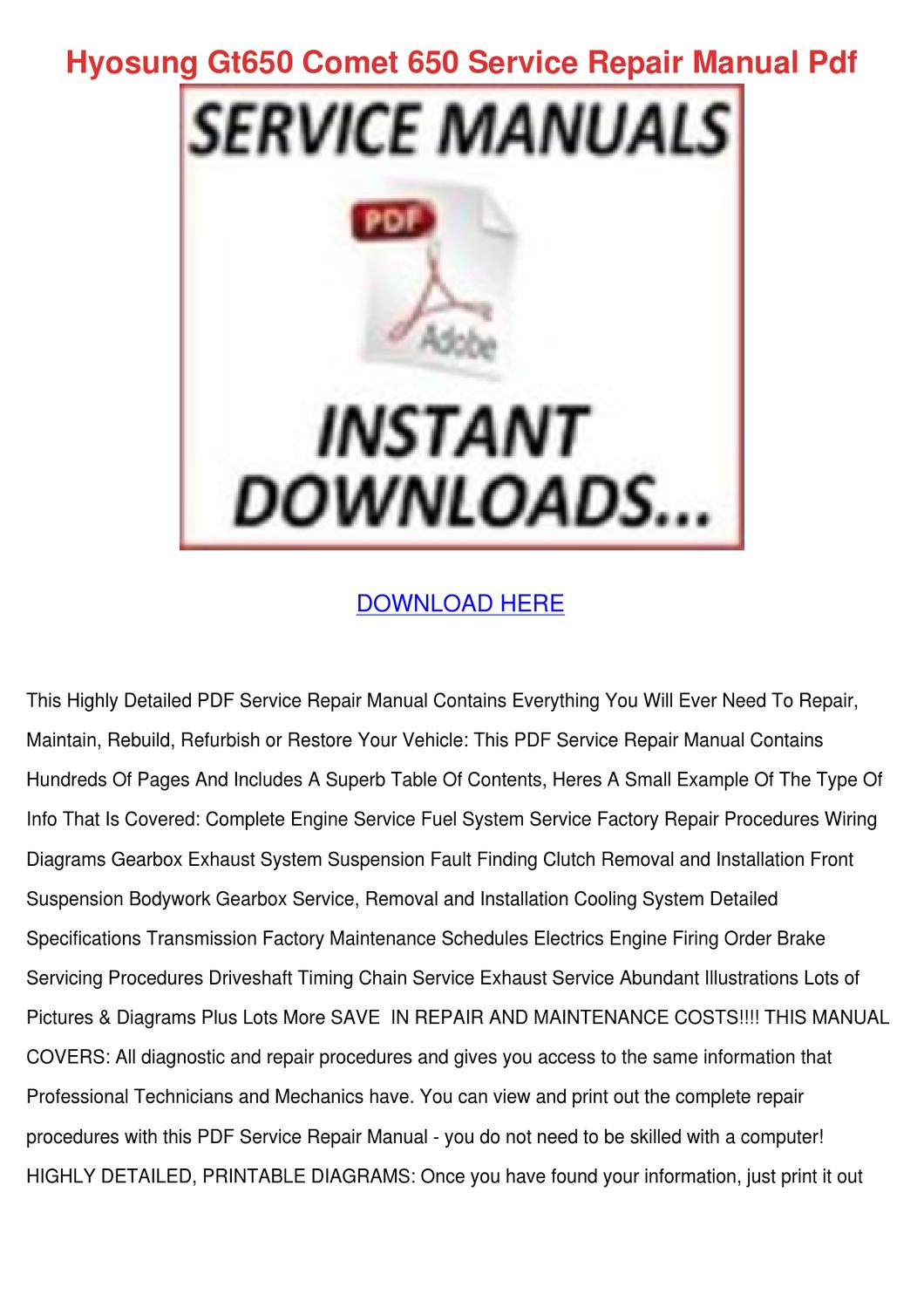 hyosung gt650 service manual download