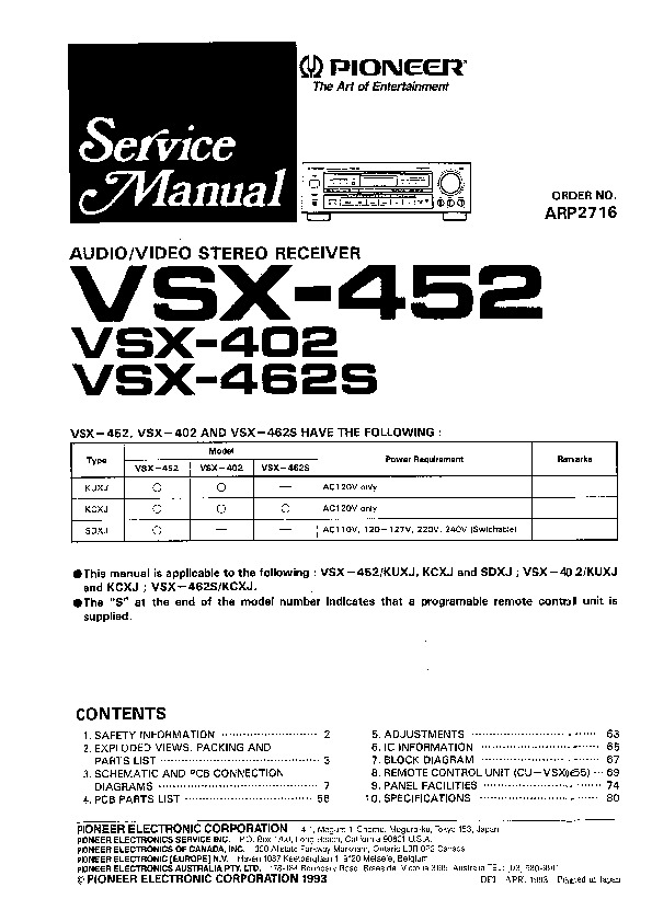 pioneer vsx 930 manual pdf